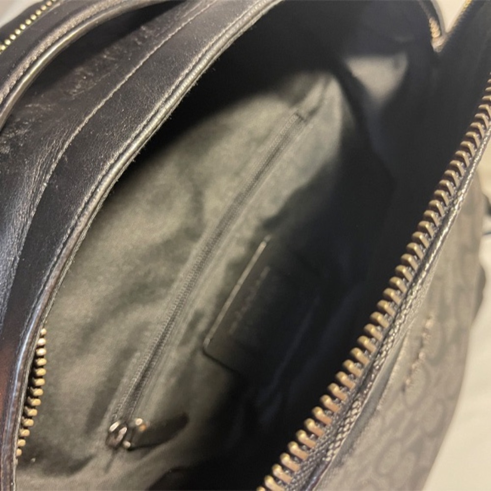 Coach ๐๐๐ Black Signature Canvas Backpack with Leather Trim NEW - Picture 11 of 16